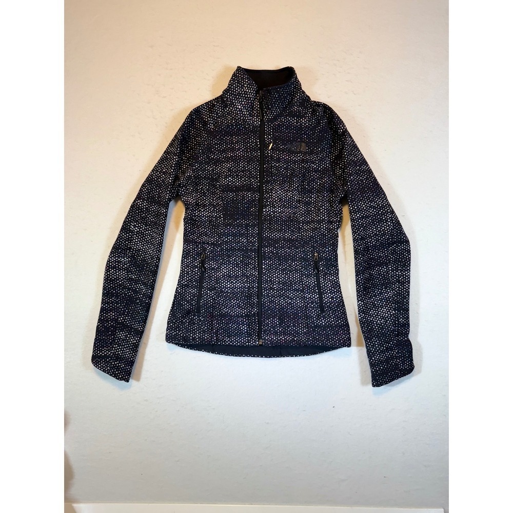 The North Face Women's Small Black Dotted Fleece Jacket Zip Up